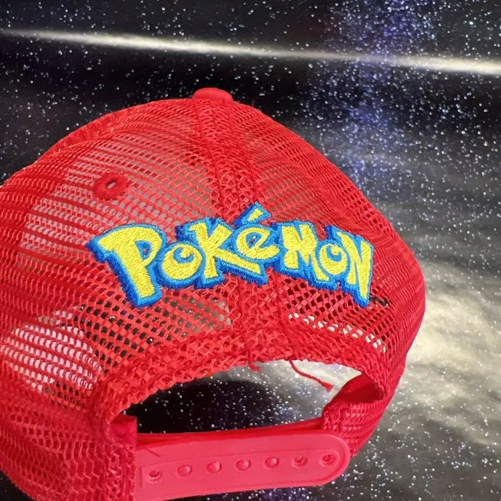 Pokemon Pokeball Youth Kids Mesh Snapback‎ Baseball Hat 2016 Nintendo Red